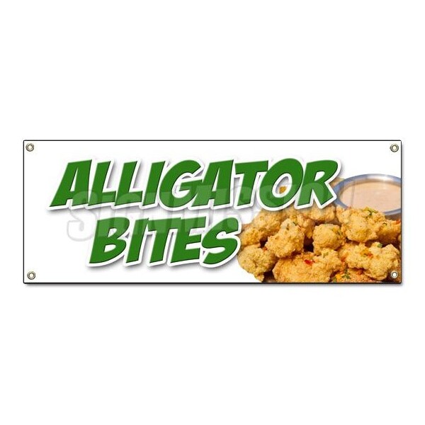 Alligator Bites Banner Heavy Duty 13 Oz Vinyl with Grommets